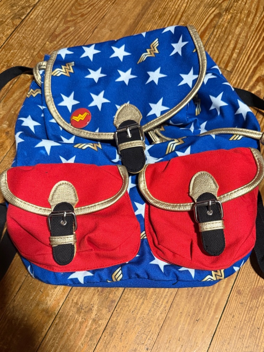 Wonder Woman Inspired Blue & Red Star Backpack